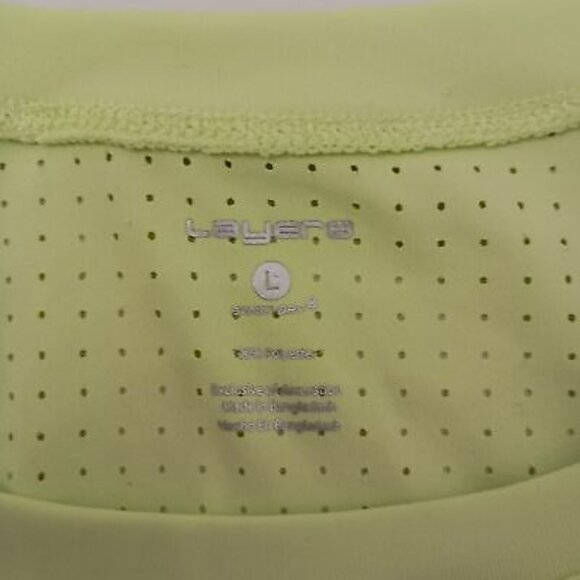 Layer8 Lime Perforated Racerback Tank Top Athletic Works Coral Plus Shorts Set L - Picture 3 of 12